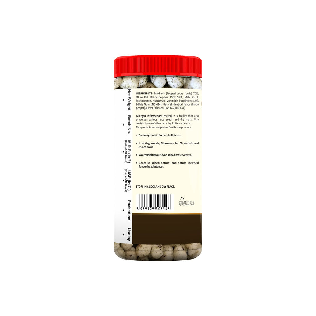 Back view of a jar with a red lid and label on a white background