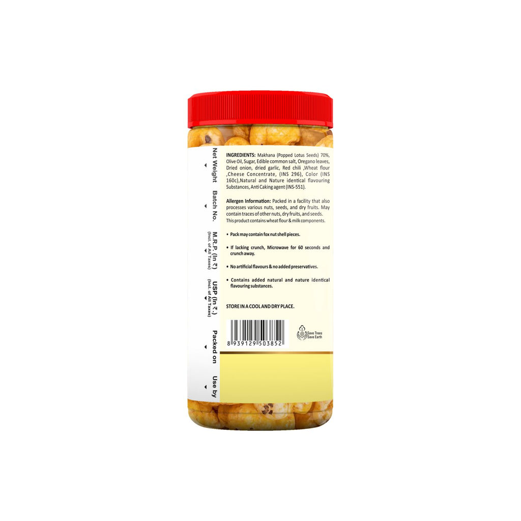 Back view of a jar with a red lid and yellowish contents on a white background