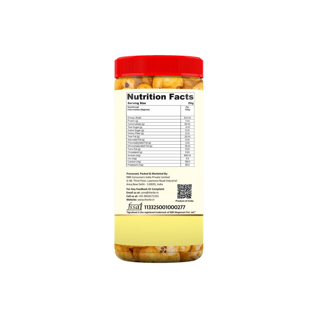 Nutrition facts label on a jar with a red lid