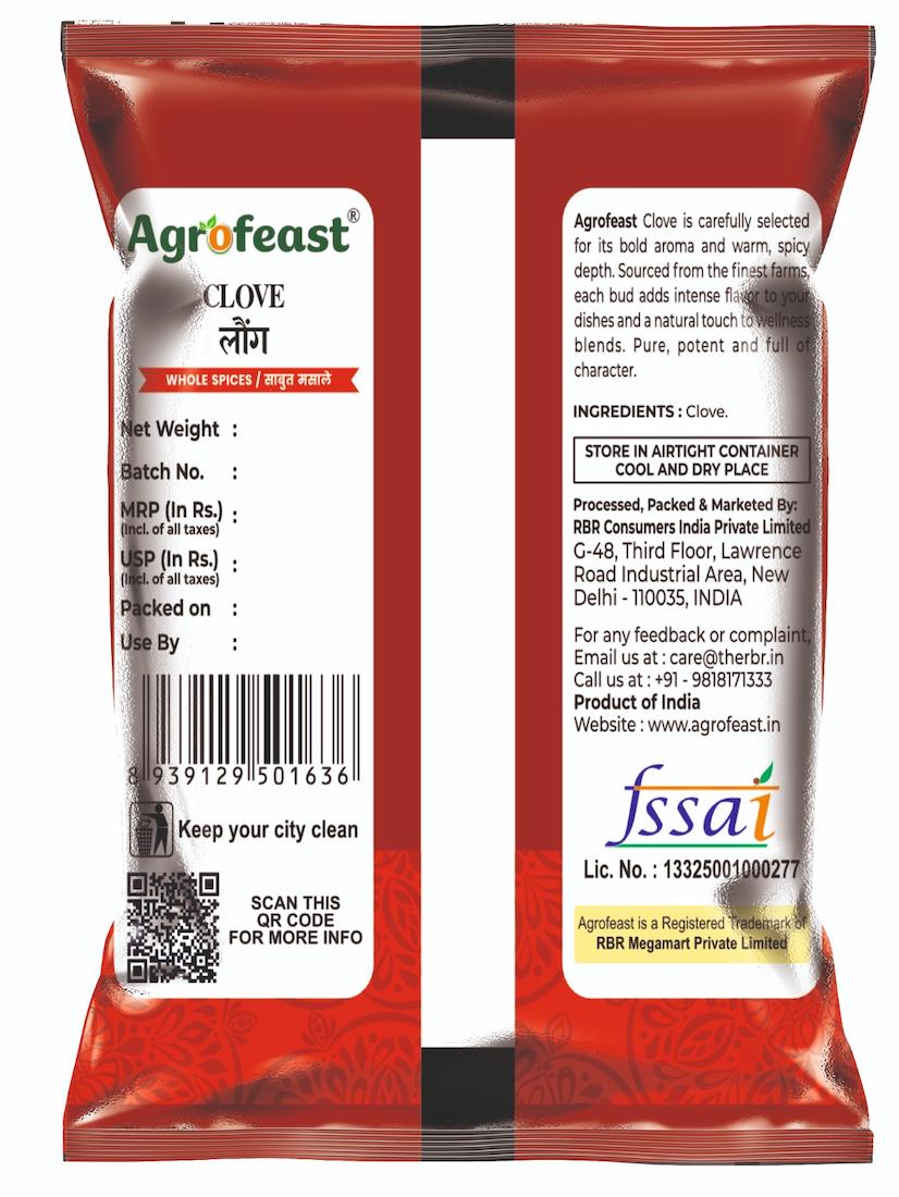 Agrofeast clove spice package with red and white design